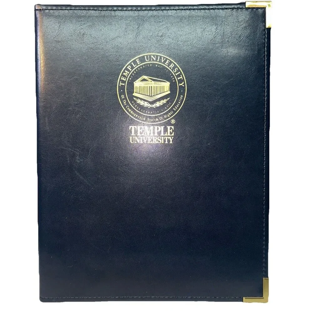 Temple University Portfolio Planner Organizer For Interviews Navy Blue/Gold